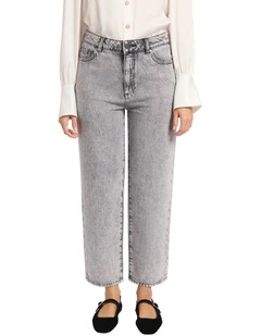 Venice Barrel Leg Jean in Grey