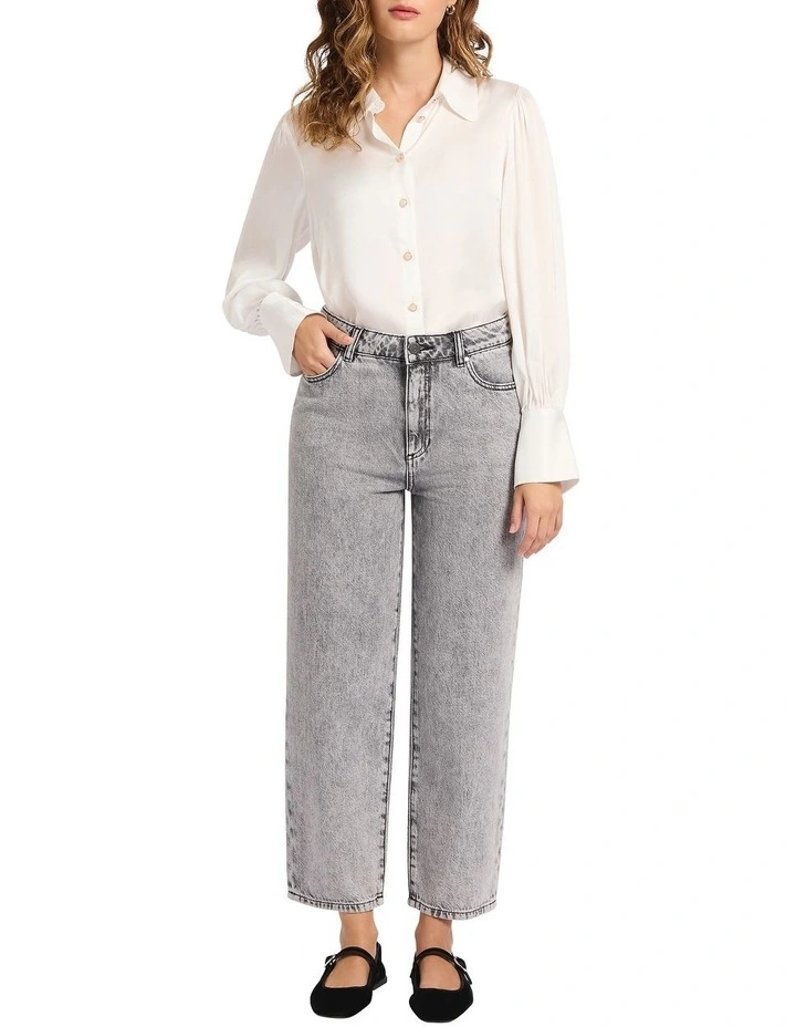 Venice Barrel Leg Jean in Grey image 3