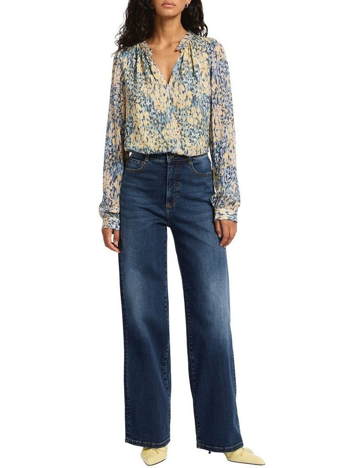 Maya Wide Leg Jean in Chelsea Blue image 1
