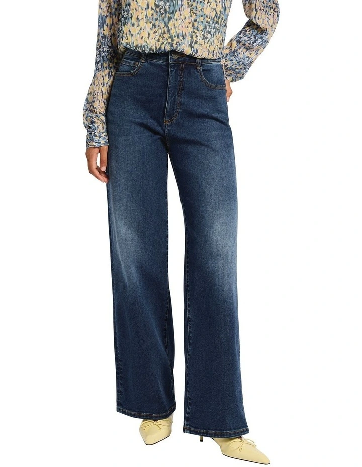 Maya Wide Leg Jean in Chelsea Blue image 2