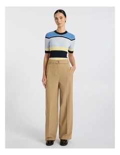Derby Wide Leg Pant in Tan