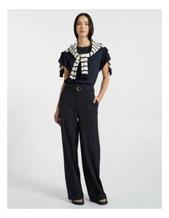 Derby Wide Leg Pant in Navy