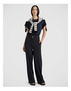 Derby Wide Leg Pant in Navy