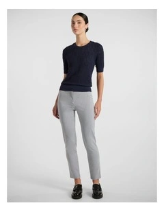 Leda Straight Leg Pant in Ink/White