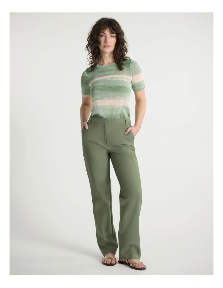 Austen Straight Leg Pant in Olive Green image 1