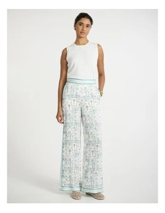 Sign Of The Tiles Pant in Ivory Multi
