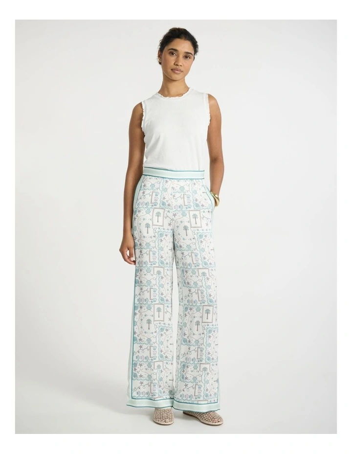 Sign Of The Tiles Pant in Ivory Multi image 1