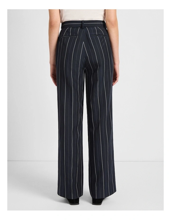 Charles Wide Leg Pant in Navy Stripe image 3