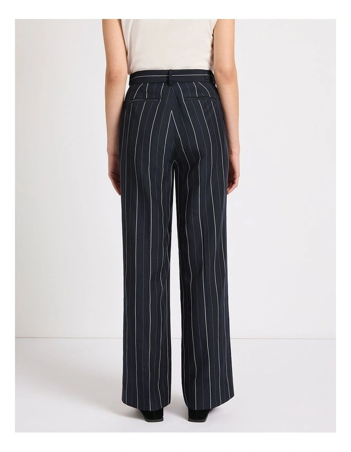 Charles Wide Leg Pant in Navy Stripe image 3