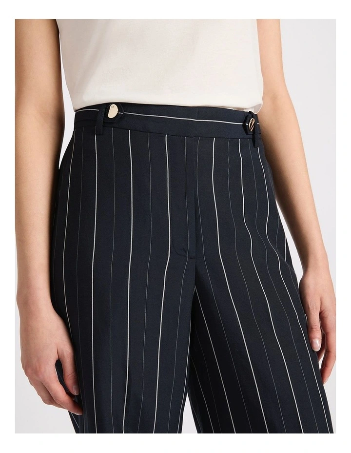 Charles Wide Leg Pant in Navy Stripe image 4