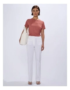 Carmen Straight Leg Pant in White