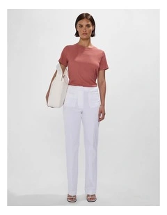 Carmen Straight Leg Pant in White