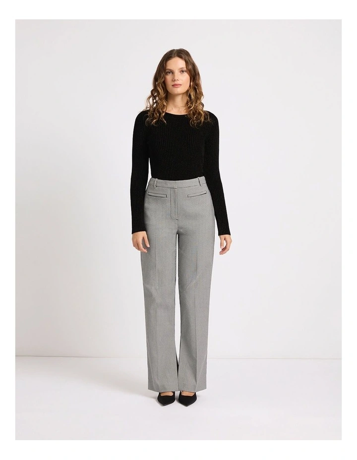 Shania Straight Leg Pant in Black/White image 1