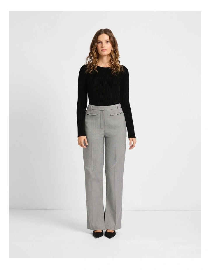 Shania Straight Leg Pant in Black/White image 2