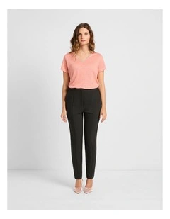 Louvre Slim Leg Pant in Caviar Charcoal