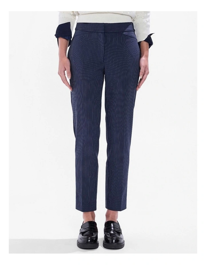 Courtier Pinstripe Pant in Navy Stripe image 1