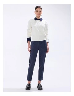 Courtier Pinstripe Pant in Navy Stripe