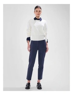 Courtier Pinstripe Pant in Navy Stripe