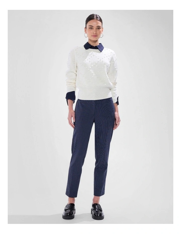 Courtier Pinstripe Pant in Navy Stripe image 1
