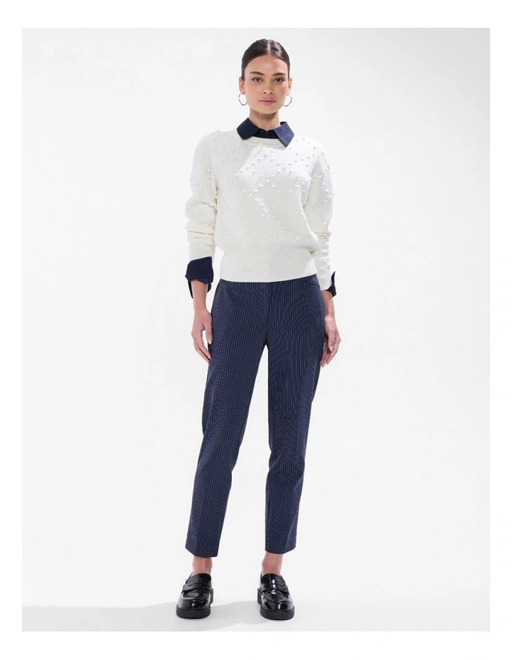 Courtier Pinstripe Pant in Navy Stripe image 2