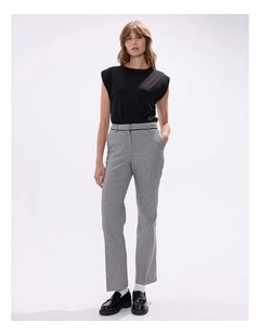 Emily Straight Leg Pant in Black/White