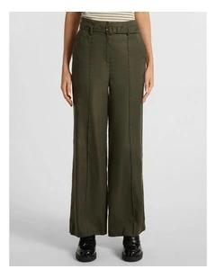 Ashley Wide Leg Pant in Dark Khaki