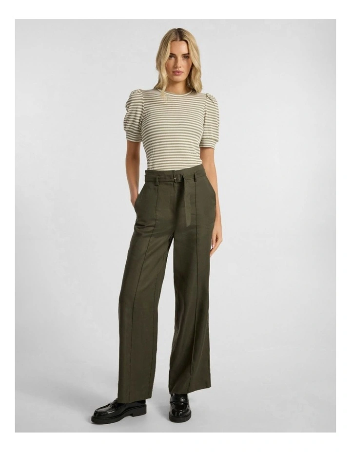 Ashley Wide Leg Pant in Dark Khaki image 2