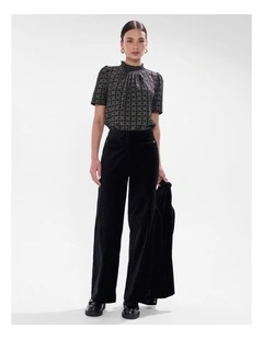 Nala Velvet Pant in Black