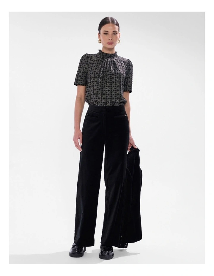 Nala Velvet Pant in Black image 1