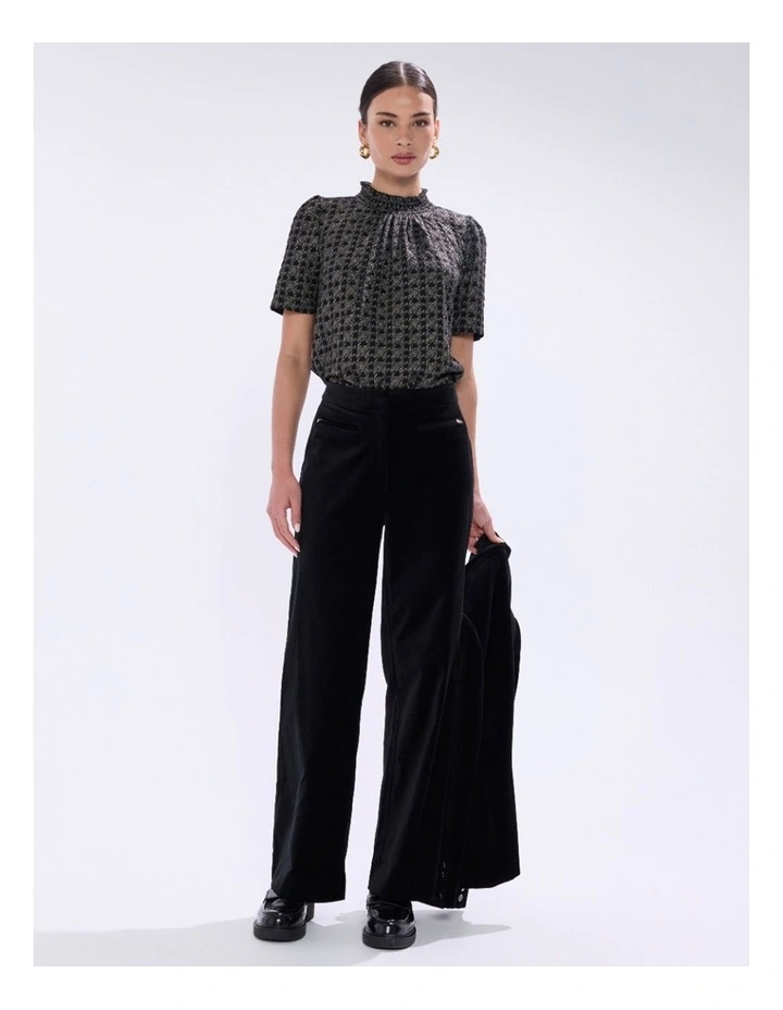 Nala Velvet Pant in Black image 1
