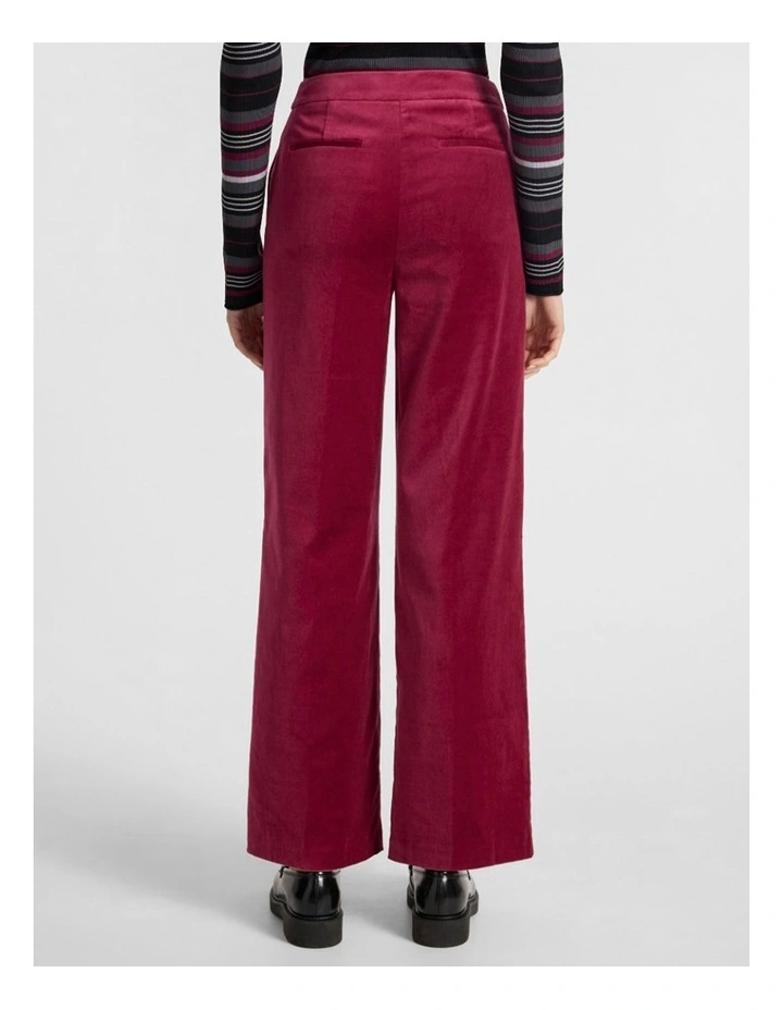Nala Wide Leg Velvet Pant in Berry image 3