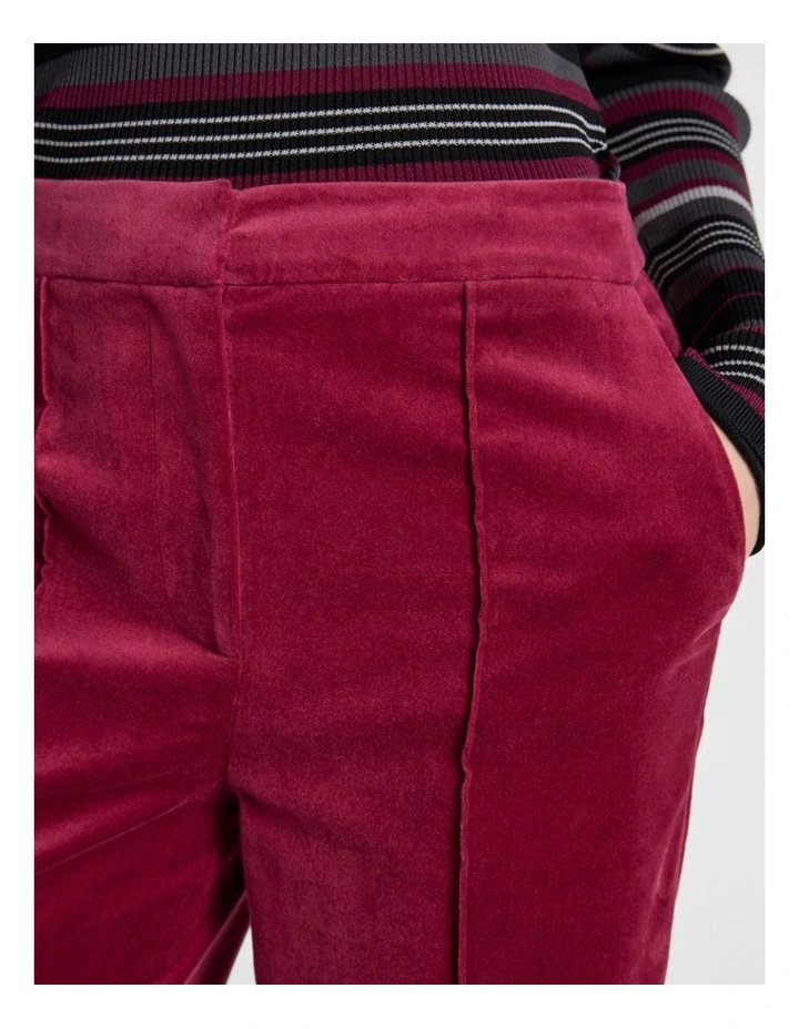 Nala Wide Leg Velvet Pant in Berry image 4
