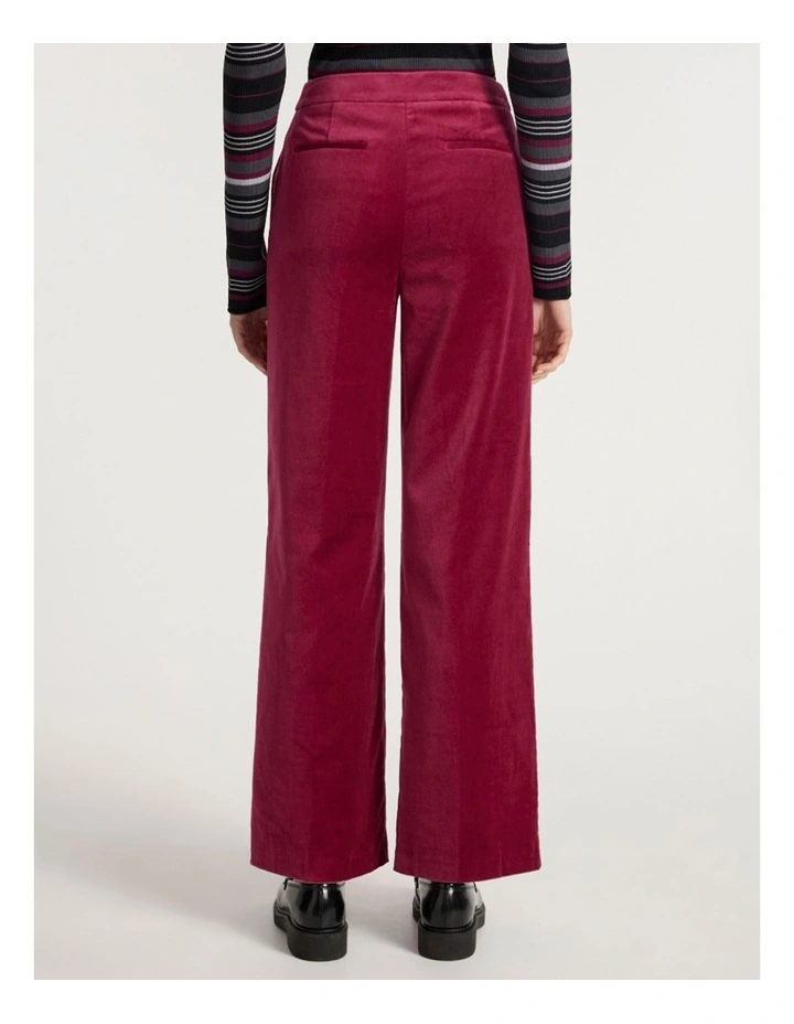 Nala Wide Leg Velvet Pant in Berry image 5