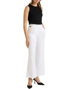 Nora Stripe Linen Pant in White Stripe