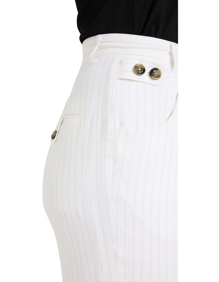 Nora Stripe Linen Pant in White Stripe image 3