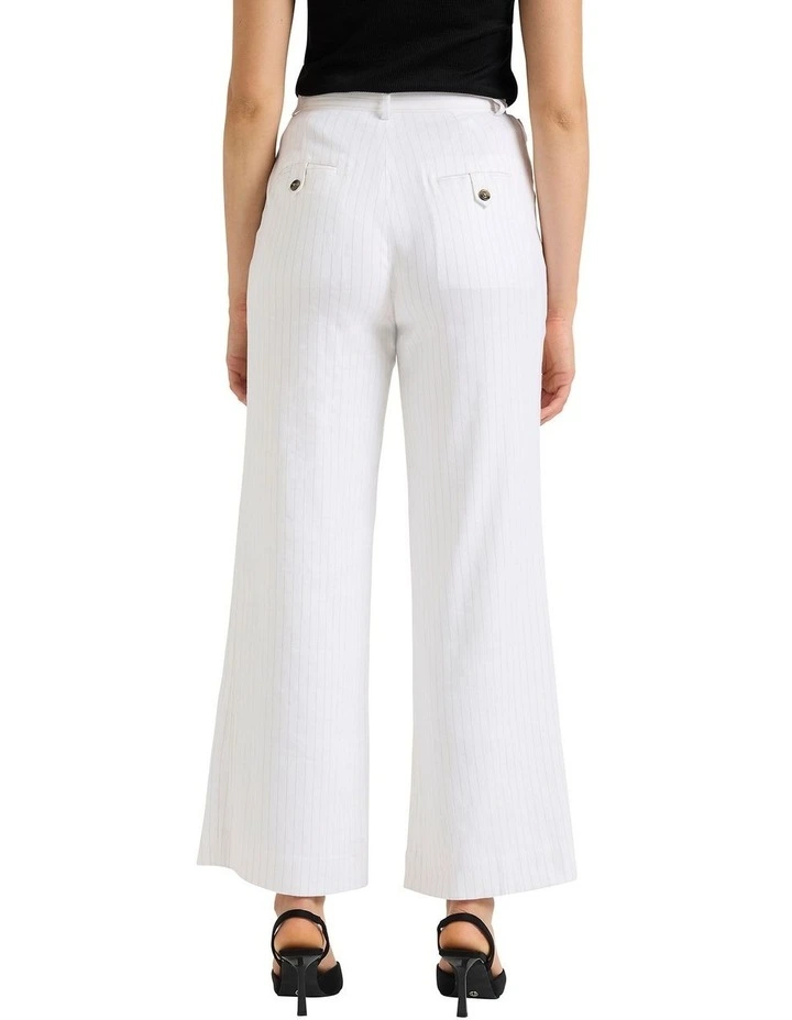 Nora Stripe Linen Pant in White Stripe image 4