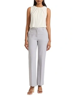 Dani Straight Leg Pant in White/Navy