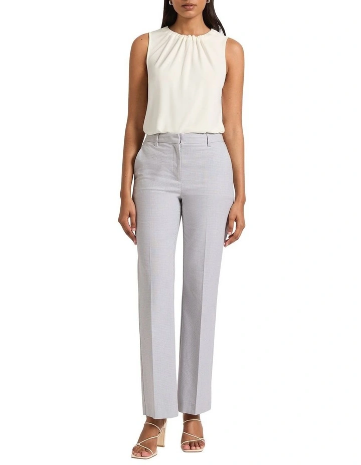 Dani Straight Leg Pant in White/Navy image 1