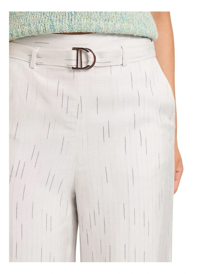 Kylie Wide Leg Stripe Pant in White Stripe image 3