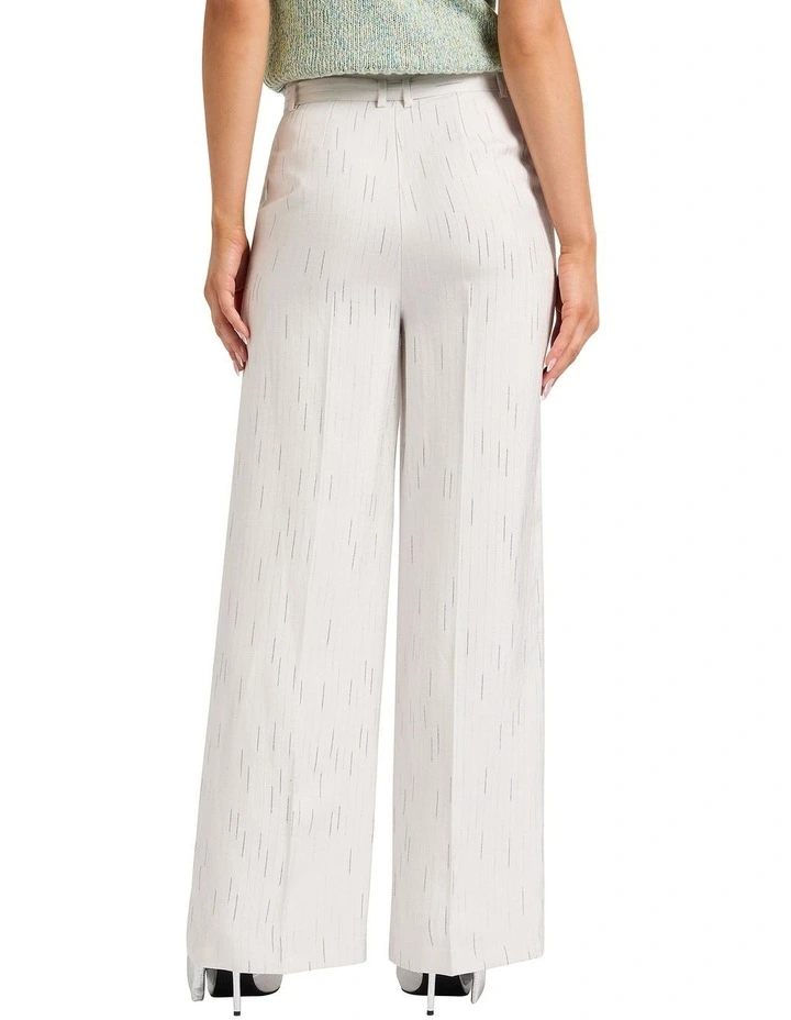 Kylie Wide Leg Stripe Pant in White Stripe image 4