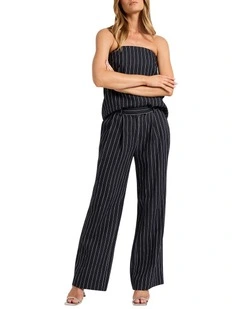 Movie Star Stripe Linen Pant in Navy Stripe