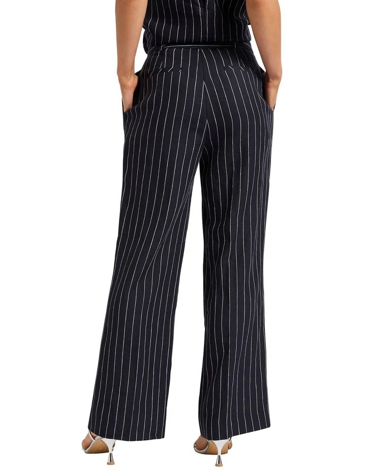 Movie Star Stripe Linen Pant in Navy Stripe image 2