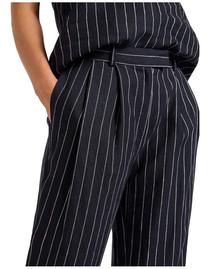 Movie Star Stripe Linen Pant in Navy Stripe image 3