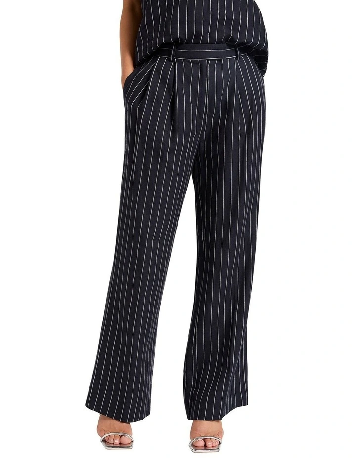 Movie Star Stripe Linen Pant in Navy Stripe image 4