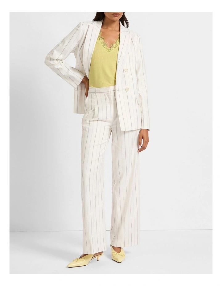 Monza Wide Leg Stripe Pant in White Stripe image 2