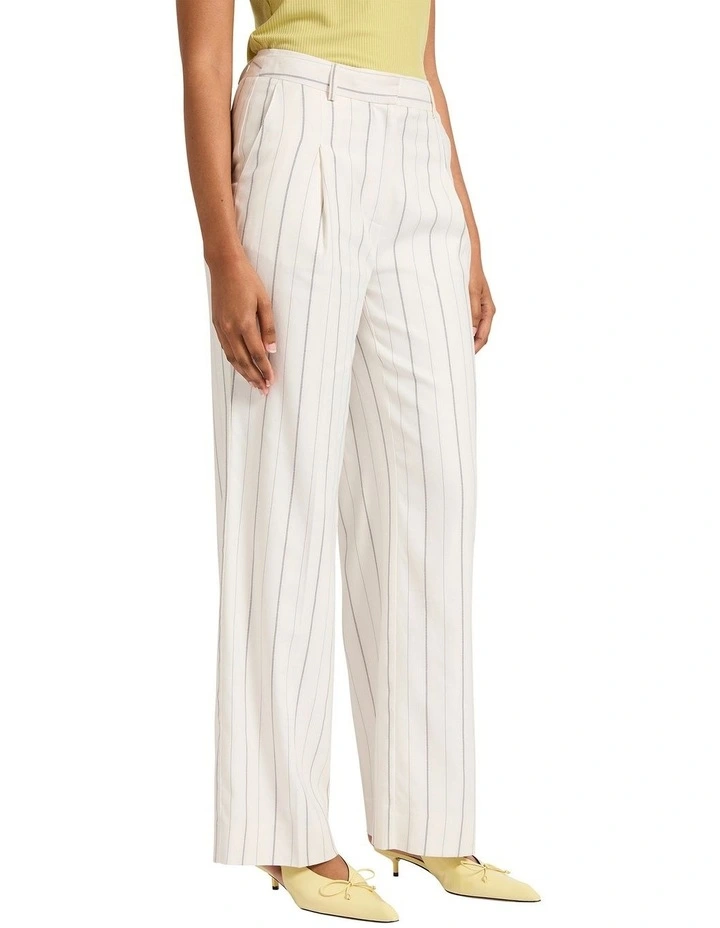 Monza Wide Leg Stripe Pant in White Stripe image 2