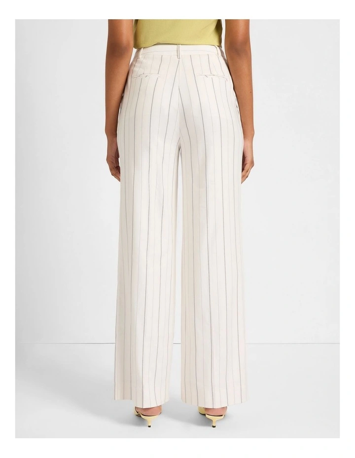 Monza Wide Leg Stripe Pant in White Stripe image 3