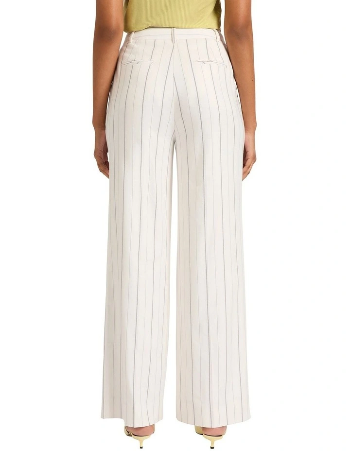 Monza Wide Leg Stripe Pant in White Stripe image 4