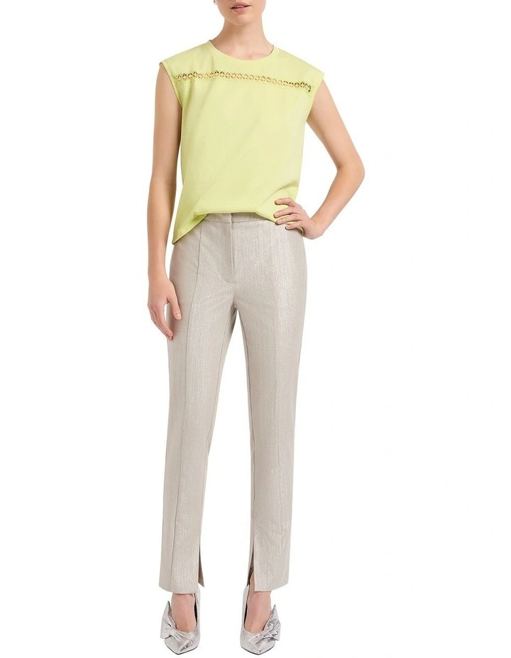 Quinn Stretch Linen Pant in Silver image 1