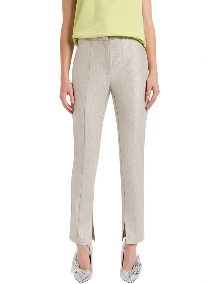 Quinn Stretch Linen Pant in Silver image 4